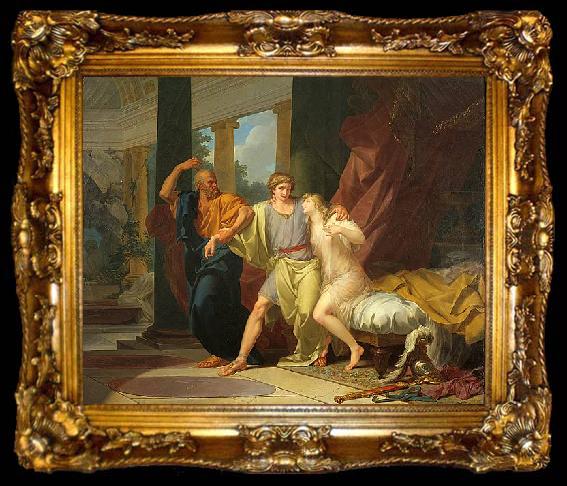 framed  Baron Jean-Baptiste Regnault Socrates Tears Alcibiades from the Embrace of Sensual Pleasure, ta009-2